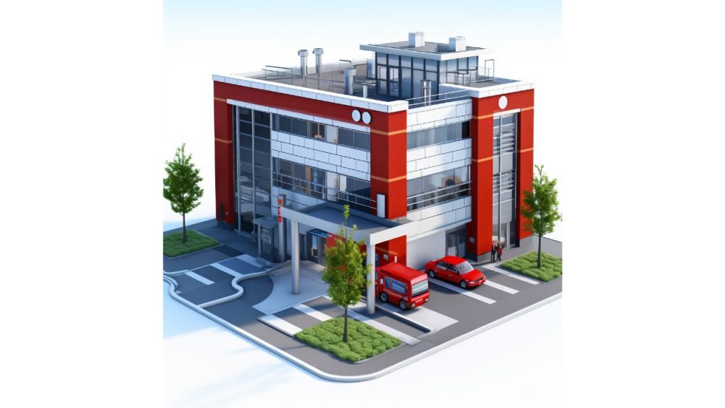 3D Rendering of a Hospital Cost